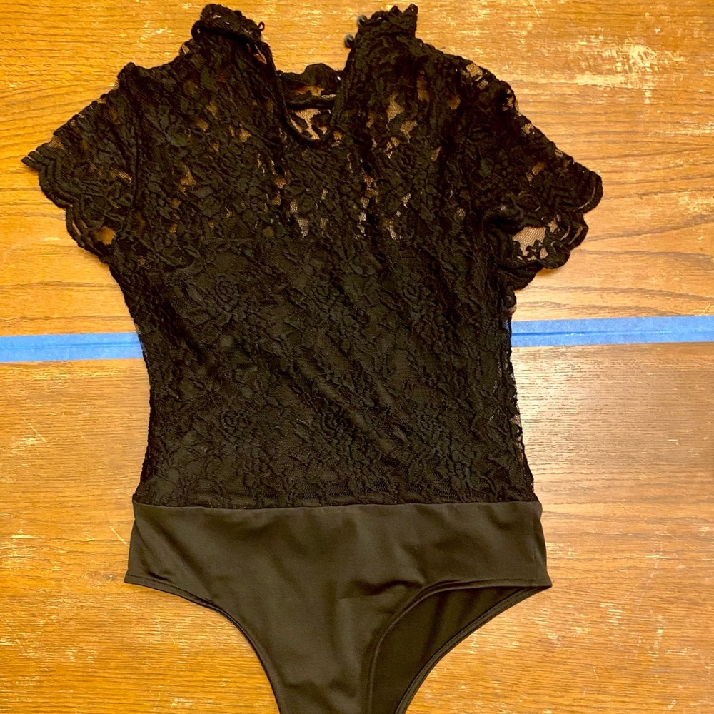 Shinestar Black Lace Bodysuit